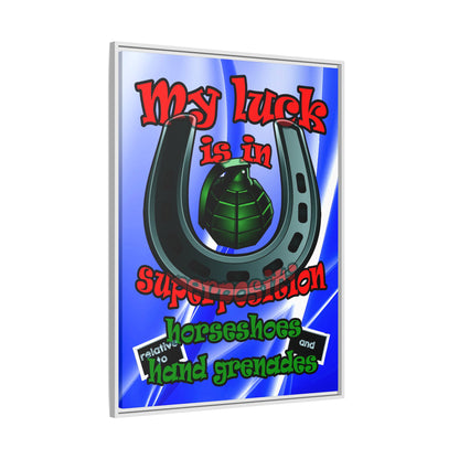 my luck - framed canvas art (blue-white wave)