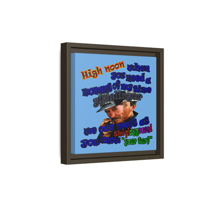 high noon - framed canvas art (light blue)