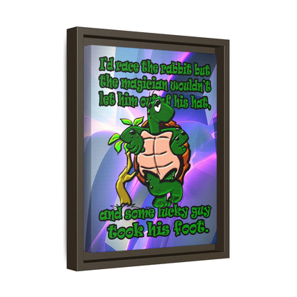 turtle race - framed canvas art (grey-pink wave)