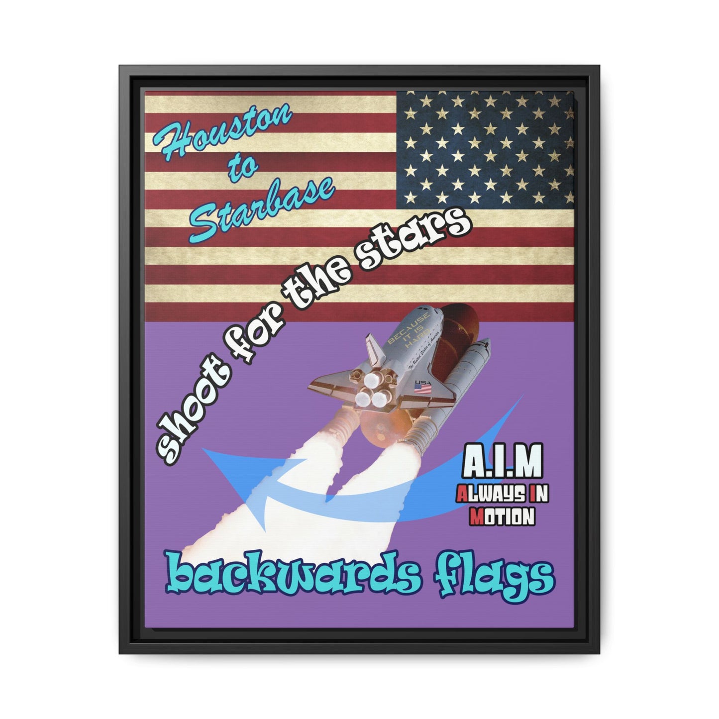 shoot for the stars - framed canvas art (light purple)
