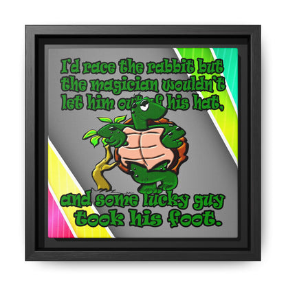 turtle race - framed canvas art (rainbow split)