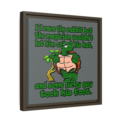 turtle race - framed canvas art (dark grey)
