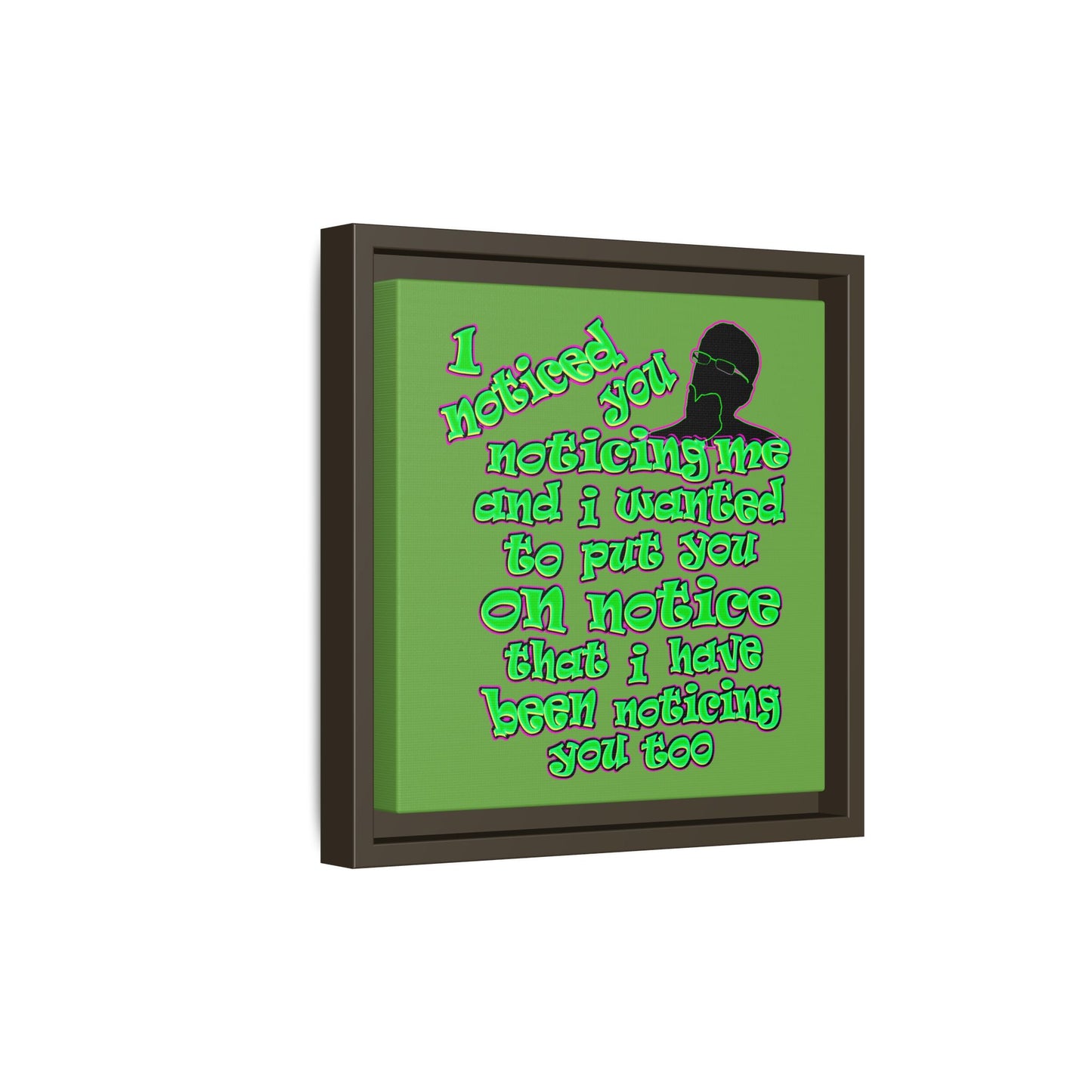 noticed you noticing - framed canvas art (green)