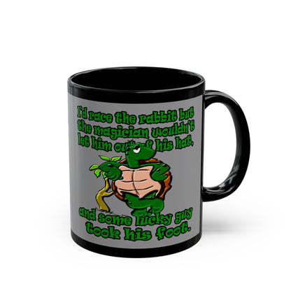 turtle race - Black Mug (grey)