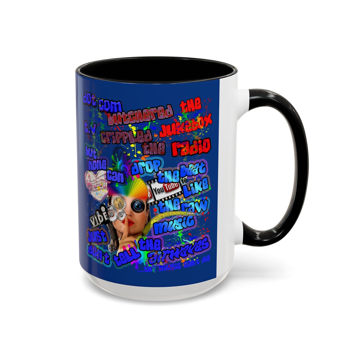 drop the beat - Accent Mug (dark blue)
