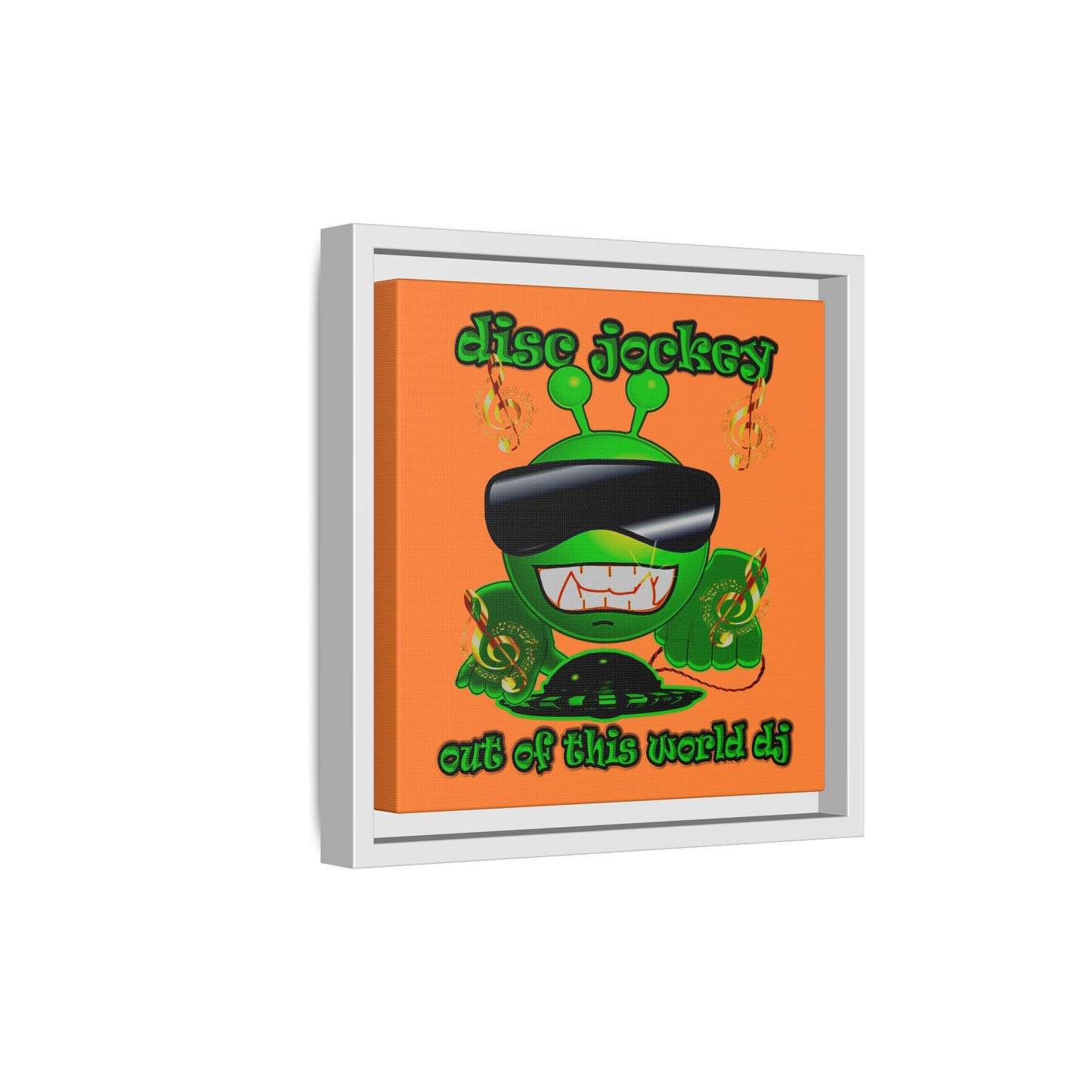 disc jockey - framed canvas art (crusta)