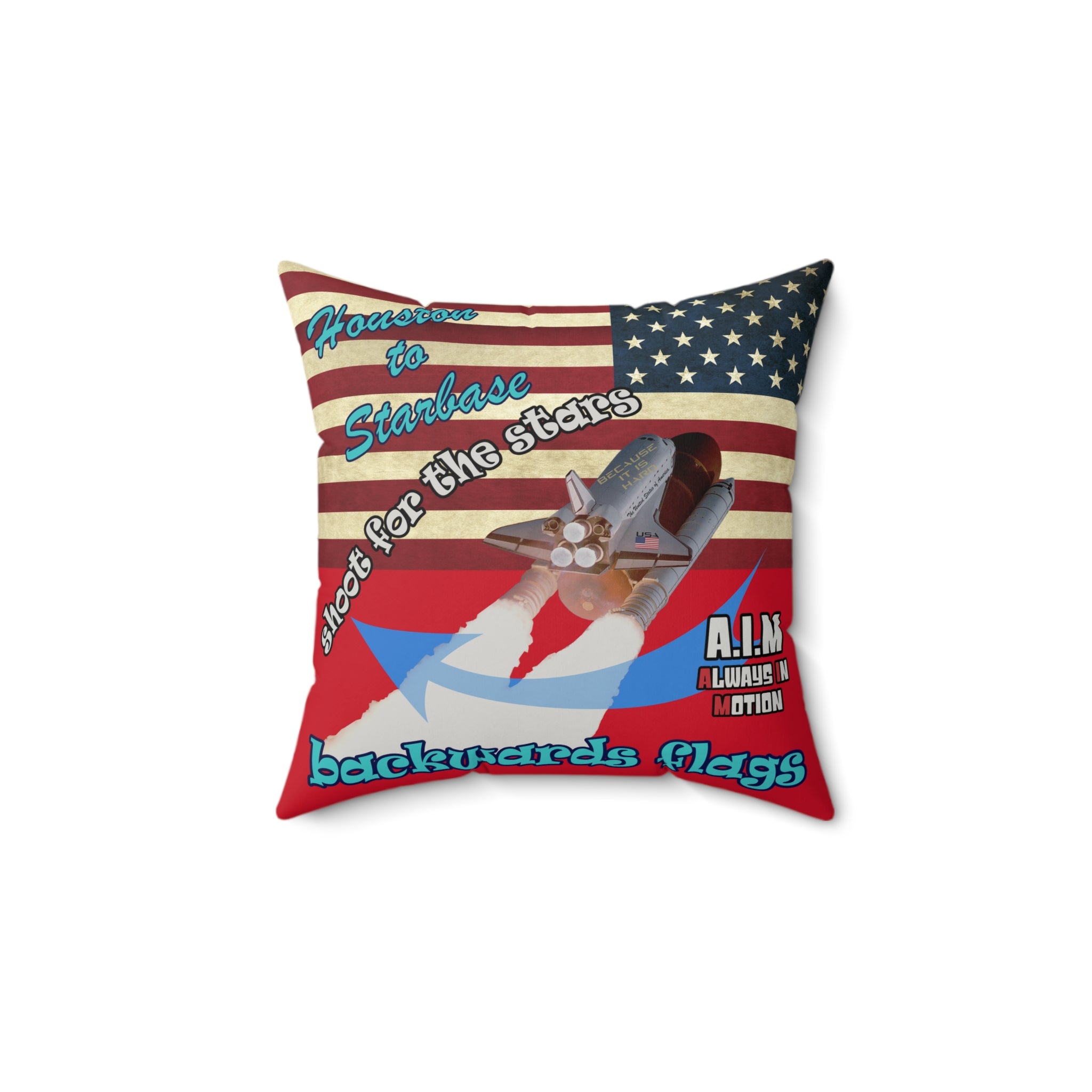 shoot for the stars - Faux Suede Square Pillow - (dark red)