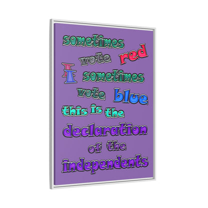 declaration of the independents - framed canvas art (light purple)