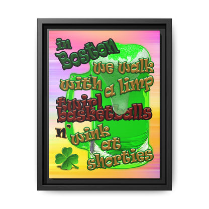 celtics logo - framed canvas art (color blur)