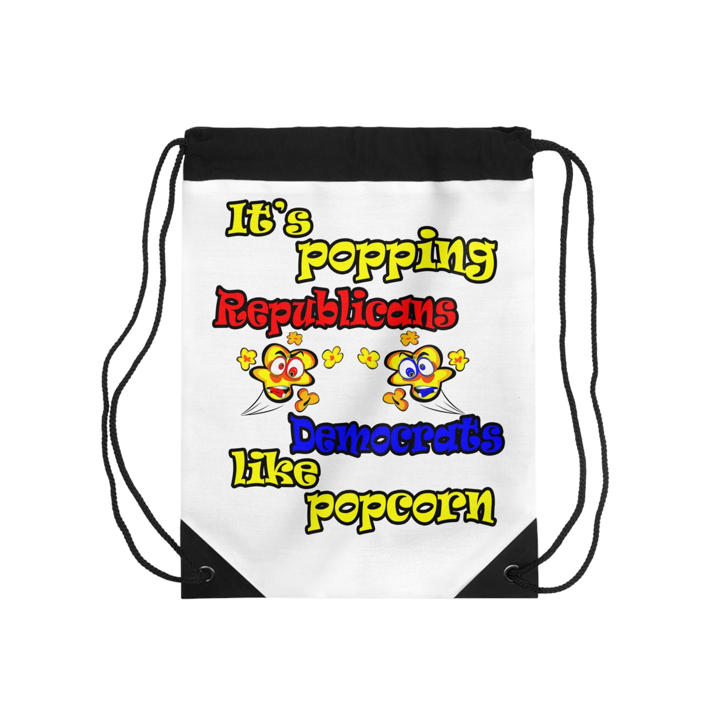 popping like popcorn - Drawstring Bag (white)