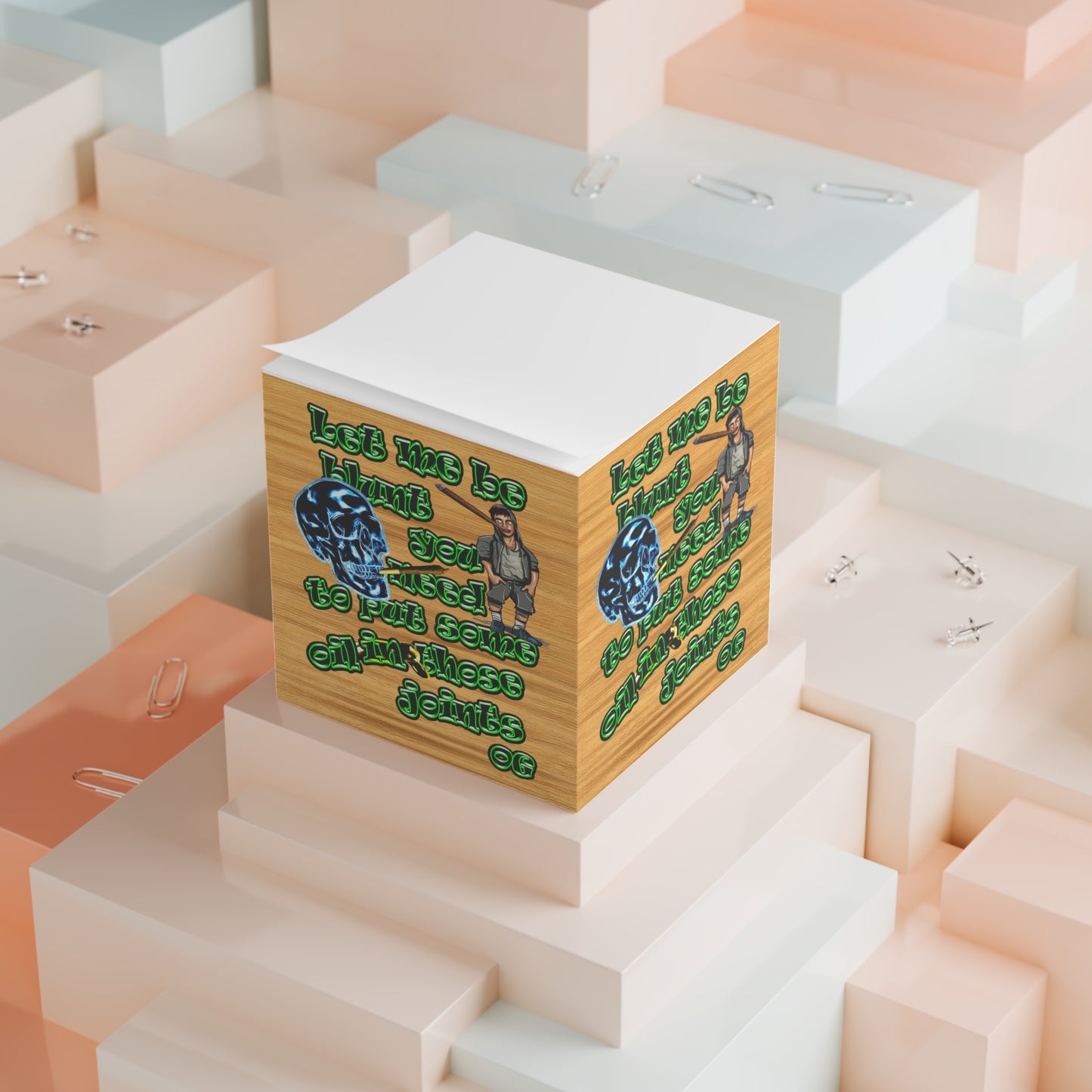 og - note cube (butterscotch wood finish)