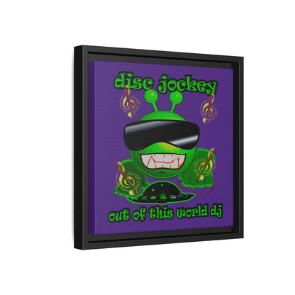 disc jockey - framed canvas art (purple)