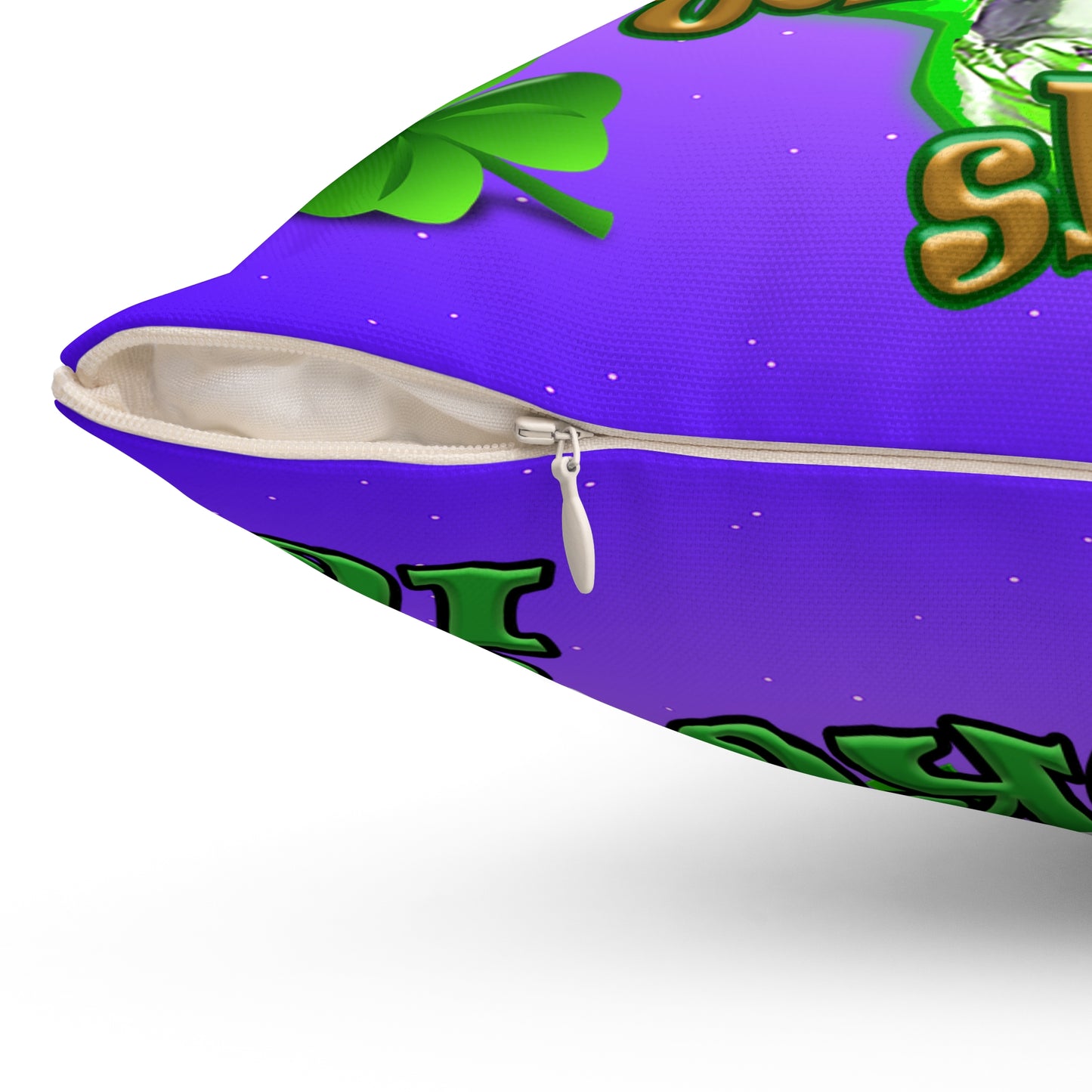 celtics logo - Spun Polyester Square Pillow - (purple-pink wave)