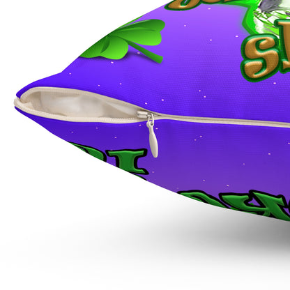 celtics logo - Spun Polyester Square Pillow - (purple-pink wave)