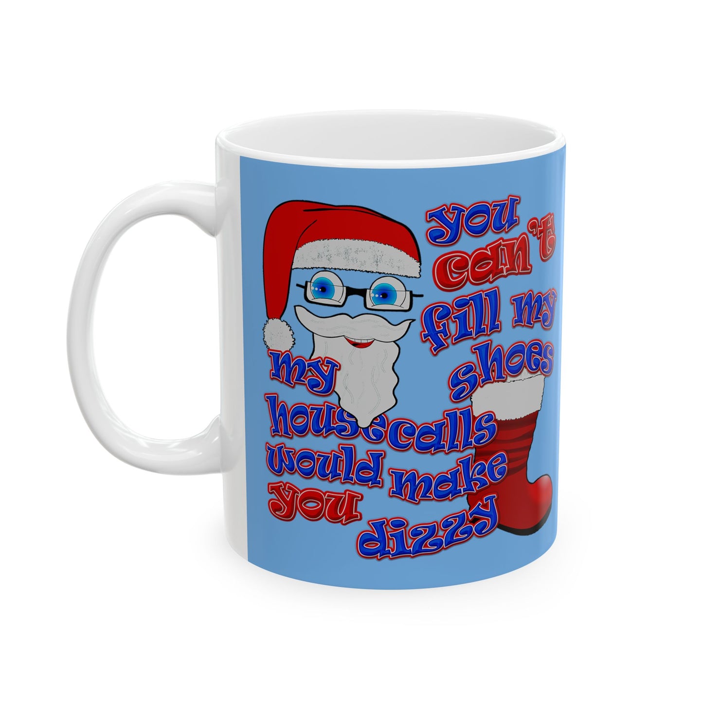 santa's shoes - White Mug (light blue)