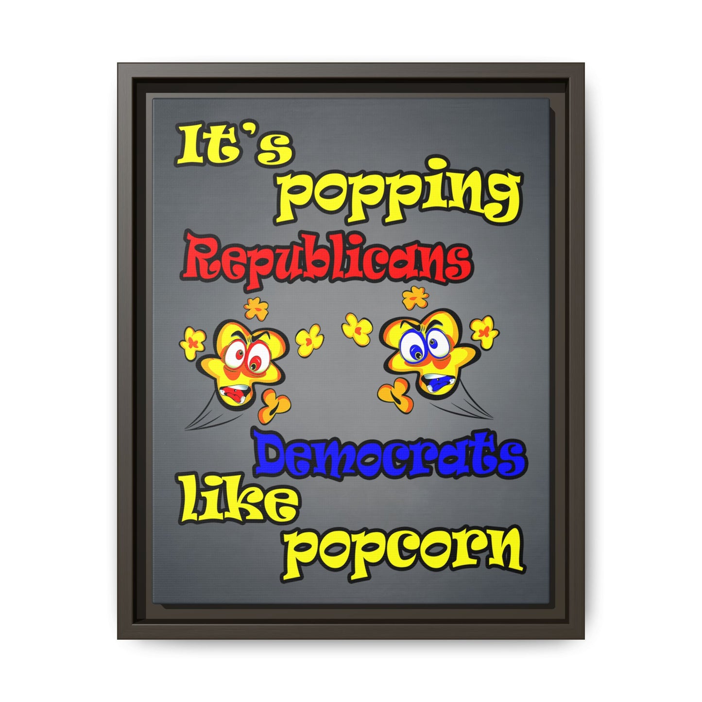 popping like popcorn - framed canvas art (grey-light grey)