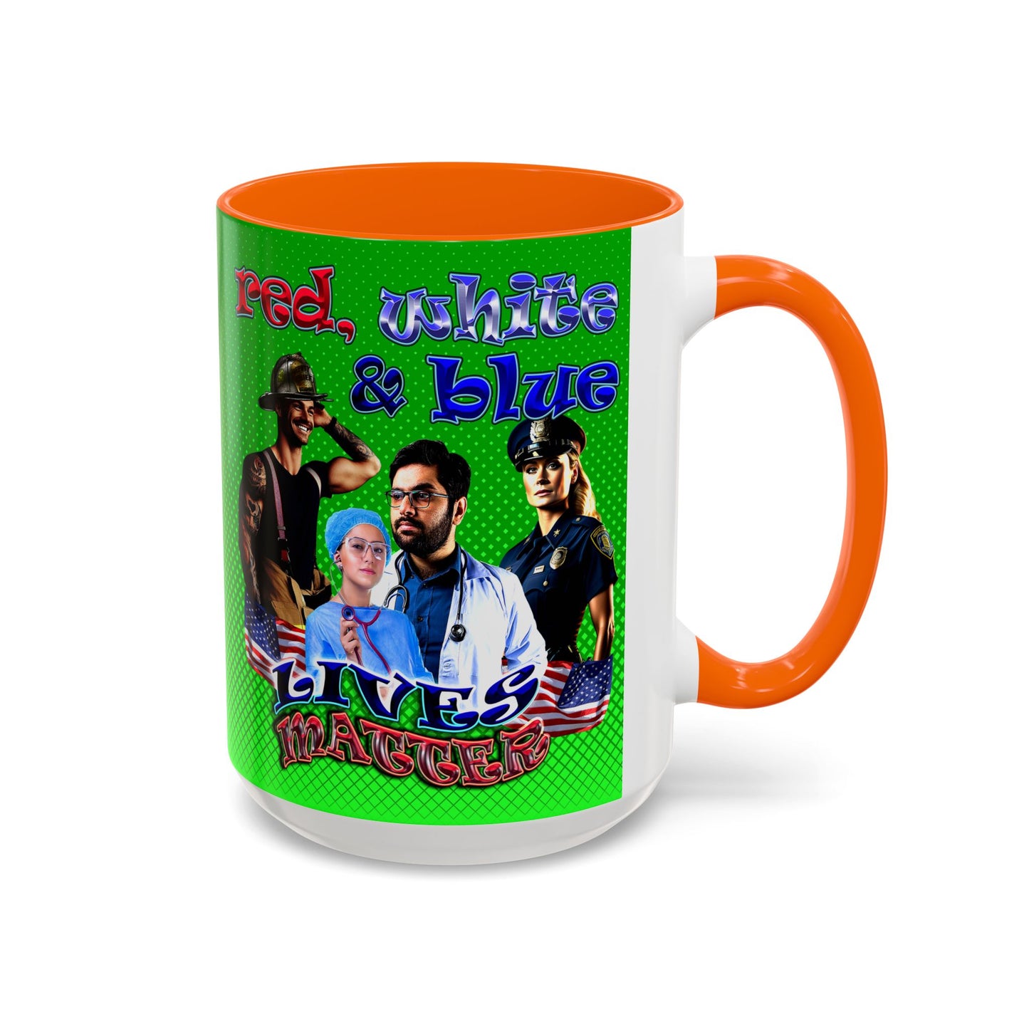rw&b lives matter - Accent Mug (logo green)