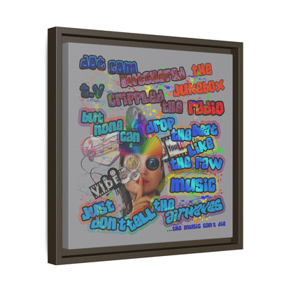 drop the beat - framed canvas art (grey)