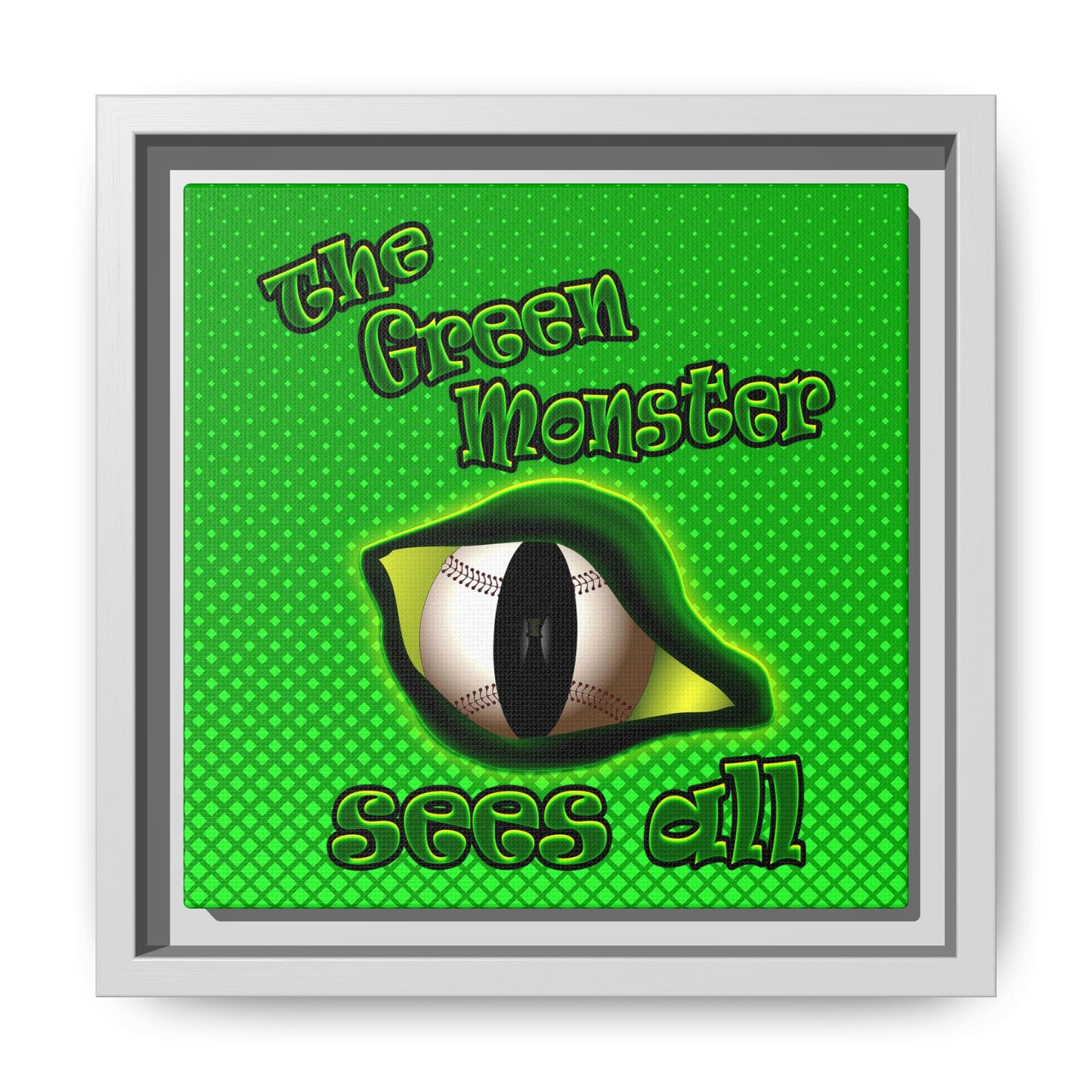 green monster - framed canvas art (logo green)