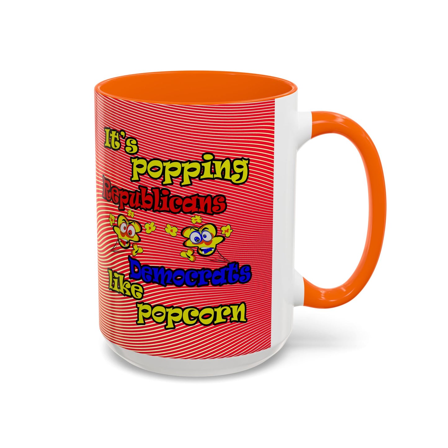 popping like popcorn - Accent Mug (yellow-orange wave)