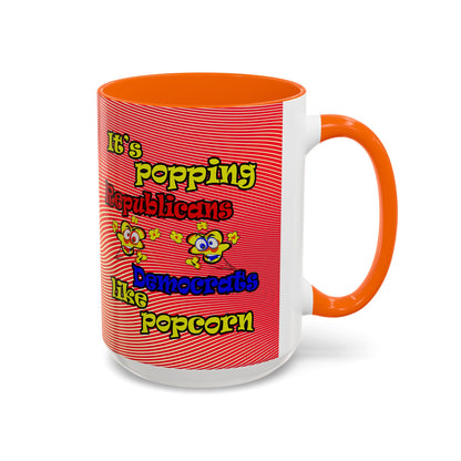 popping like popcorn - Accent Mug (yellow-orange wave)