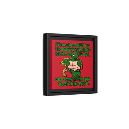 turtle race - framed canvas art (dark red)