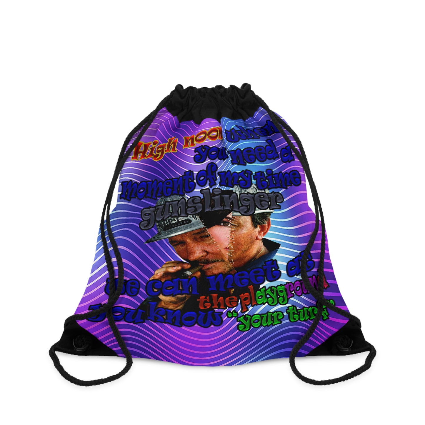 high noon - Drawstring Bag (purple wave)