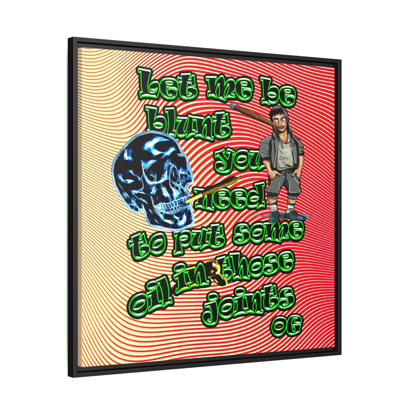 og - framed canvas art (yellow-orange wave)