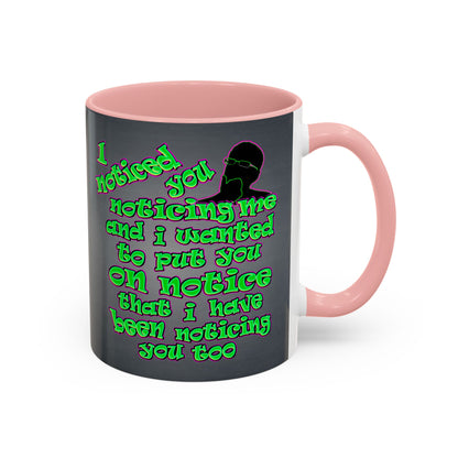noticed you noticing - Accent Mug (grey-light grey)