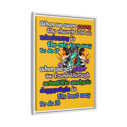 doggystyle - framed canvas art (yellow)