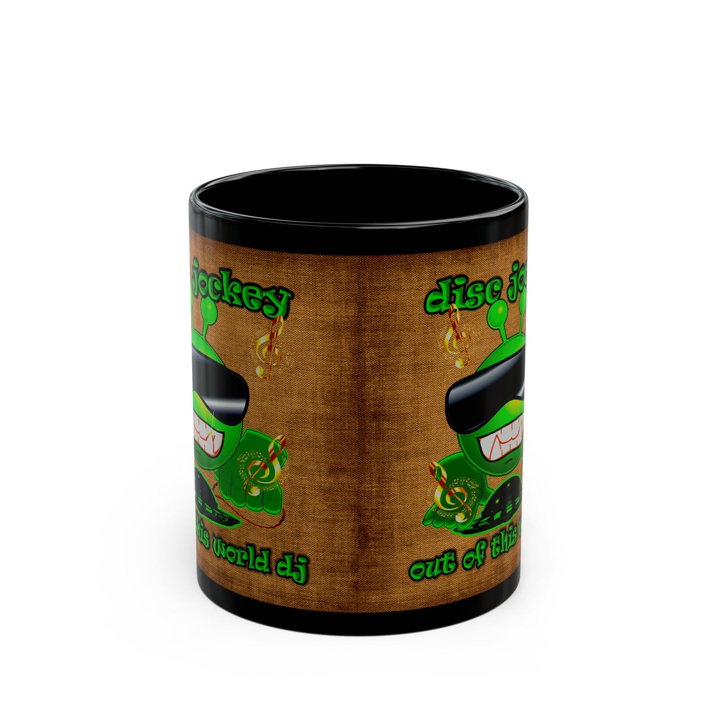 disc jockey - Black Mug (brown papyrus)