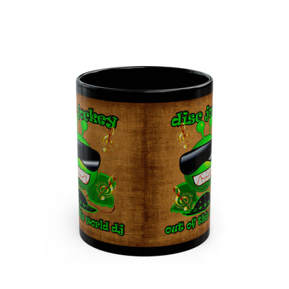 disc jockey - Black Mug (brown papyrus)