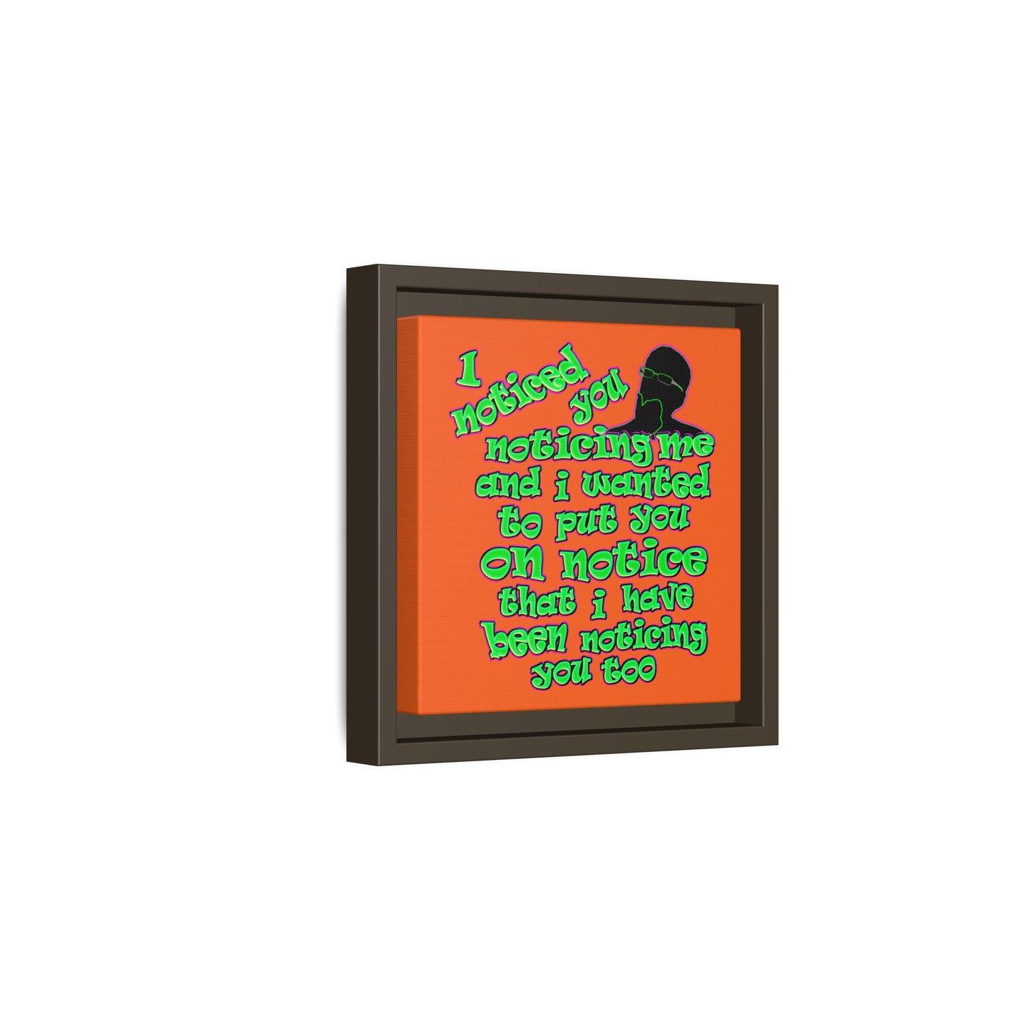 noticed you noticing - framed canvas art (orange)