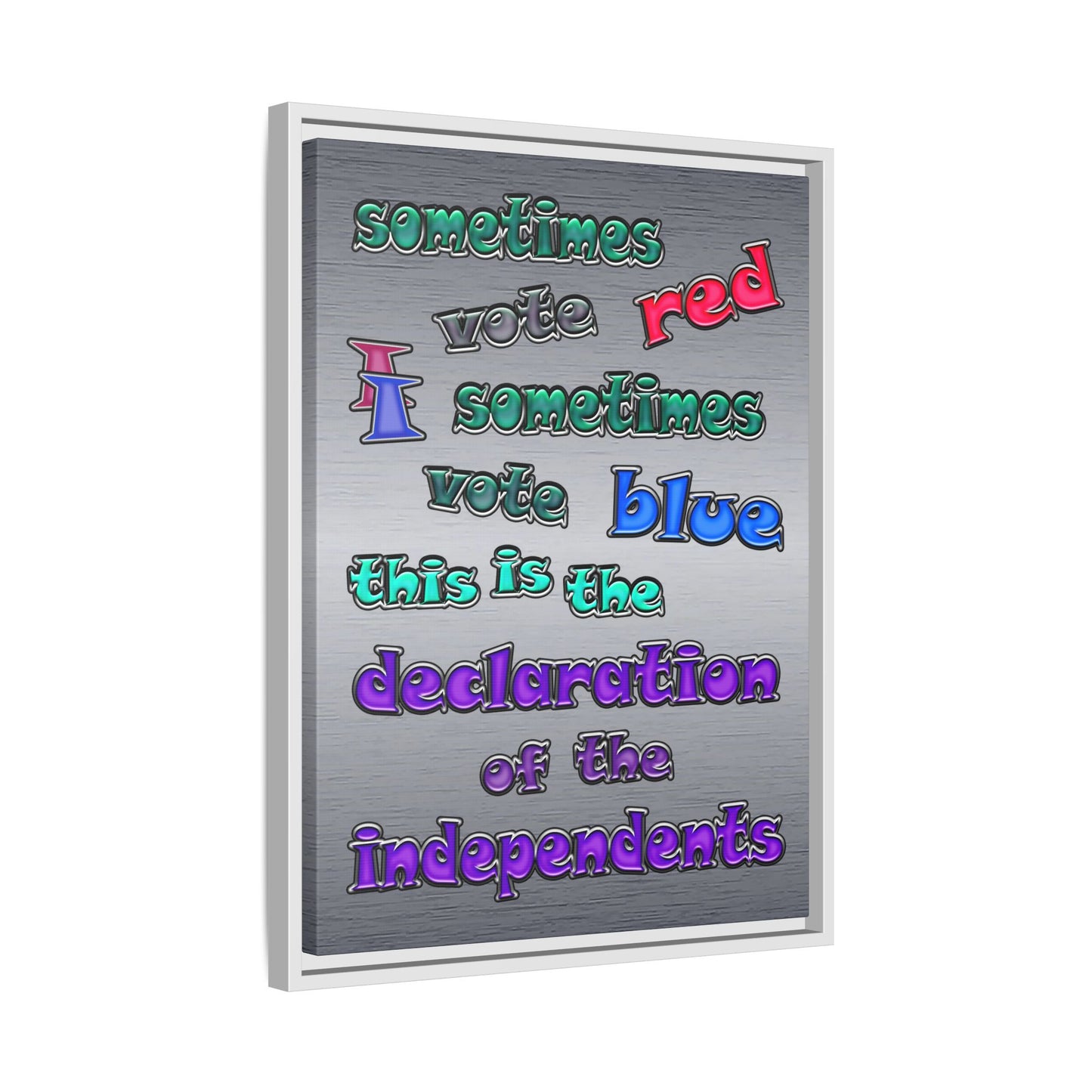 declaration of the independents - framed canvas art (brushed nickel)