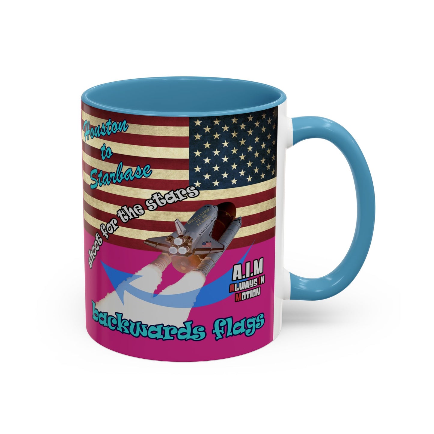 shoot for the stars - Accent Mug (pink)
