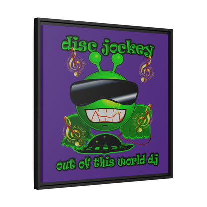 disc jockey - framed canvas art (purple)