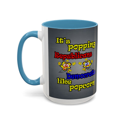 popping like popcorn - Accent Mug (grey-light grey)