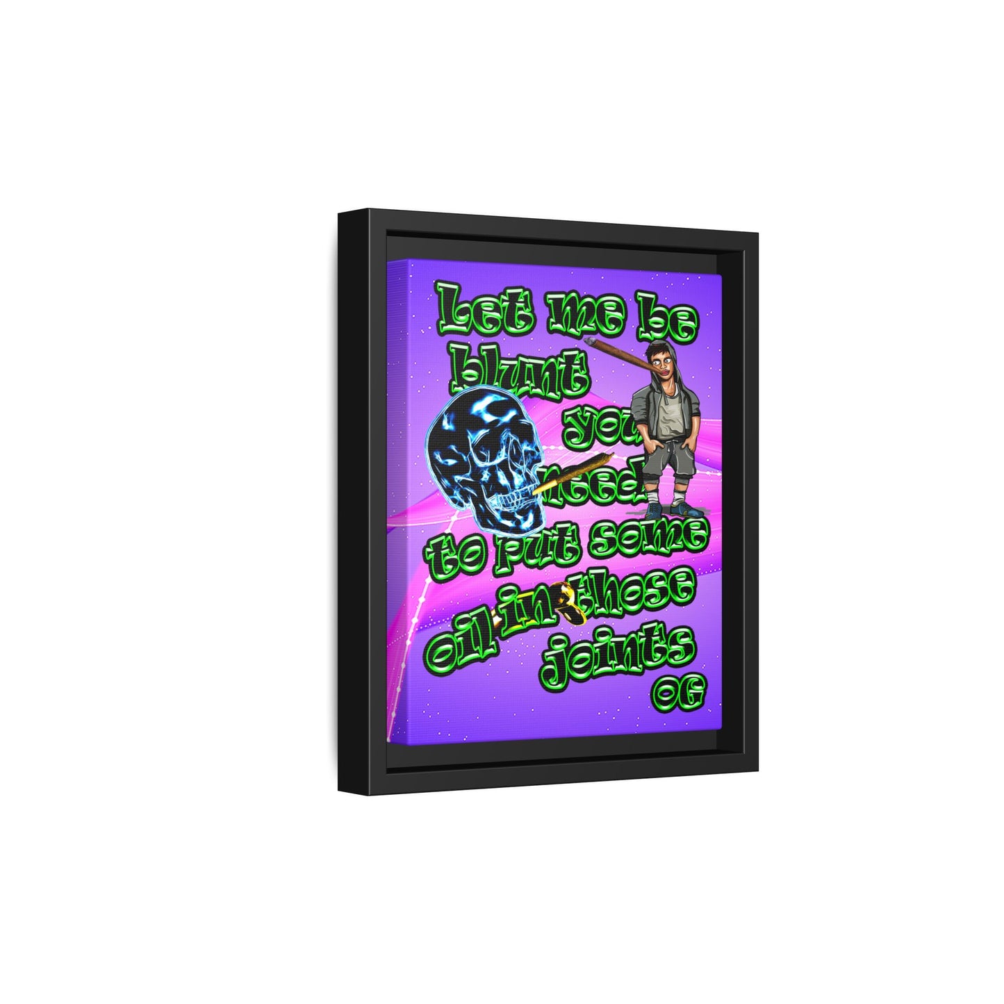 og - framed canvas art (purple-pink wave)