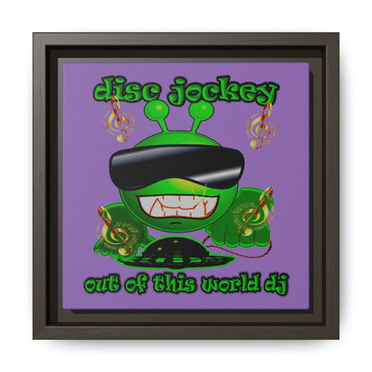 disc jockey - framed canvas art (light purple)
