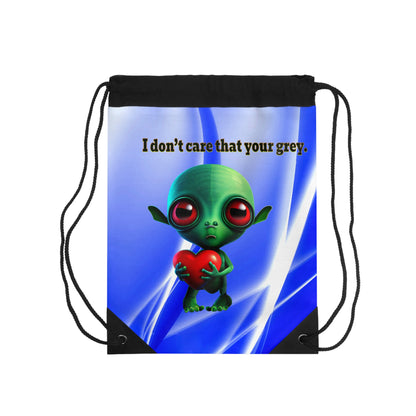 I don't care that your grey - Drawstring Bag (blue-white wave)