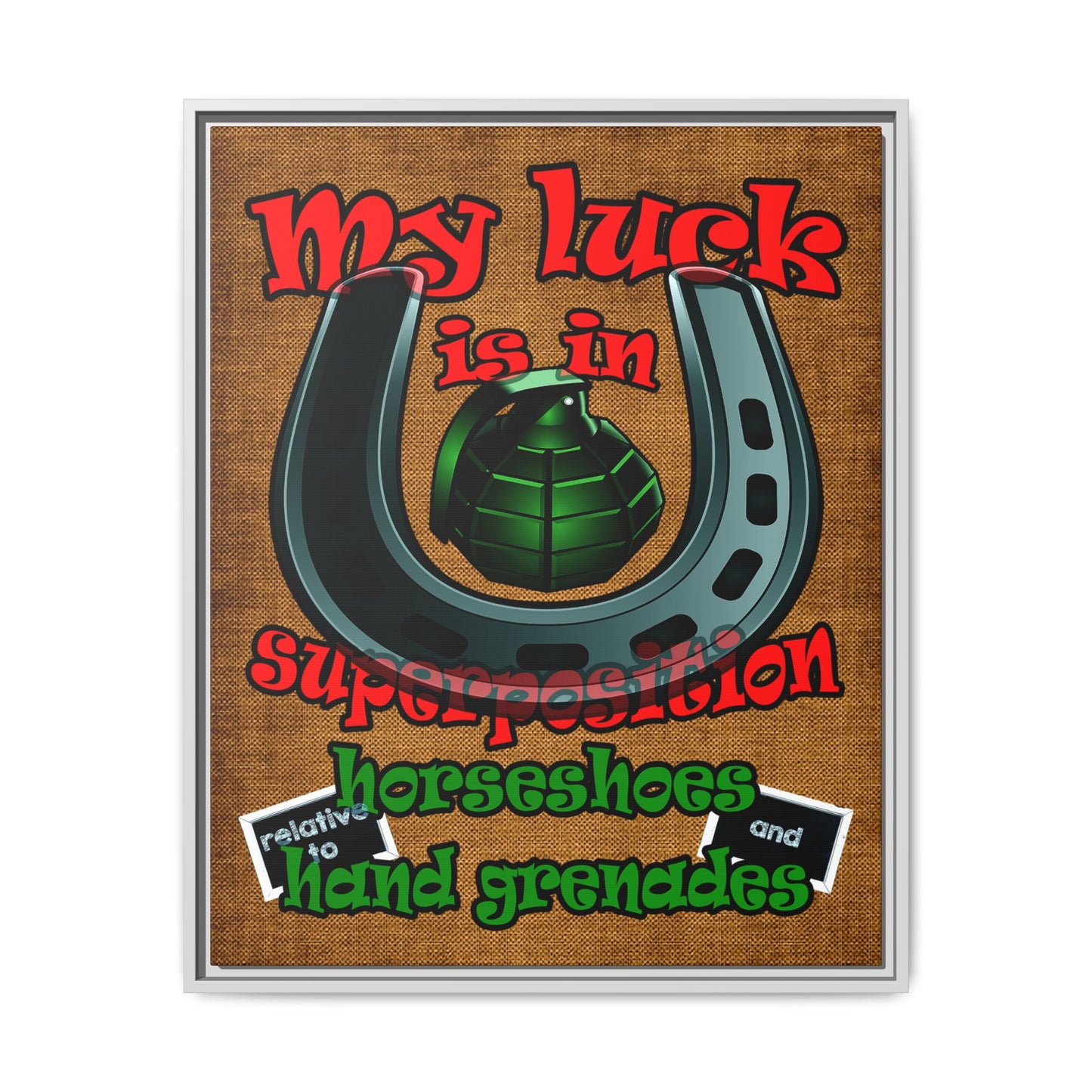 my luck - framed canvas art (brown papyrus)