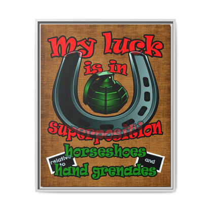 my luck - framed canvas art (brown papyrus)