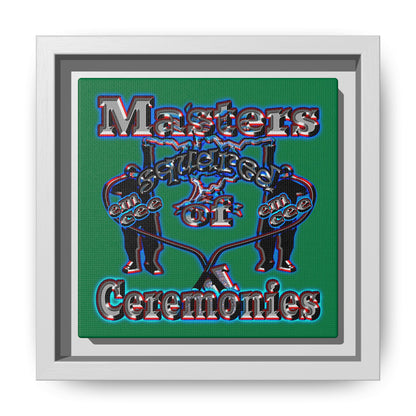 em cee squared - framed canvas art (dark green)