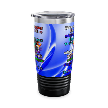 doggystyle - Ringneck Tumbler, 20oz (blue-white wave)