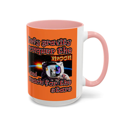 defy conquer reach - Accent Mug (crusta)