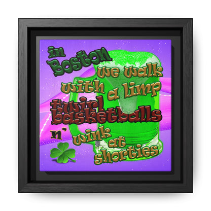 celtics logo - framed canvas art (purple-pink wave)