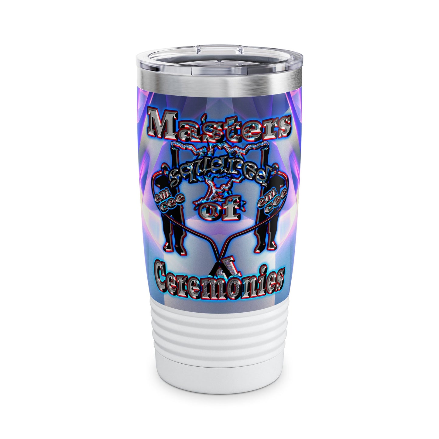 em cee squared - Ringneck Tumbler, 20oz (grey-pink wave)