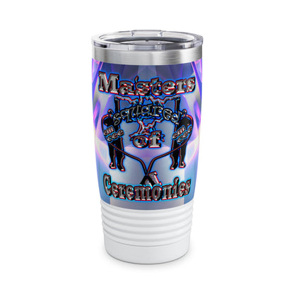 em cee squared - Ringneck Tumbler, 20oz (grey-pink wave)