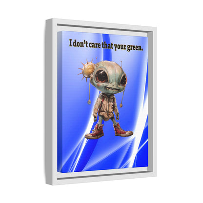 I don't care that your green - framed canvas art (blue-white wave)