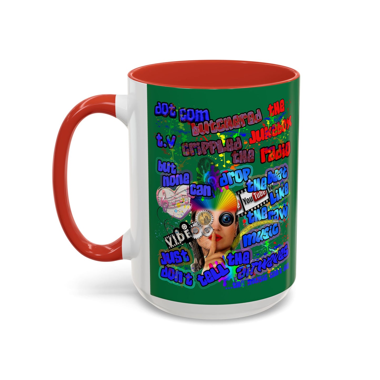drop the beat - Accent Mug (dark green)